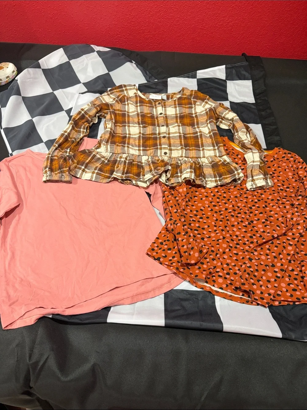 3 Kids Orange/Tan shirts size 16